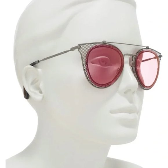 VALENTINO 53mm Solid ROSE Cat Eye Pink Tint Sunglasses NEW IN BOX - Picture 3 of 3